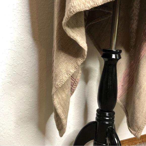 Lauren Ralph Lauren tan pink southwestern open long wool blend cardigan L/XL - Picture 14 of 16